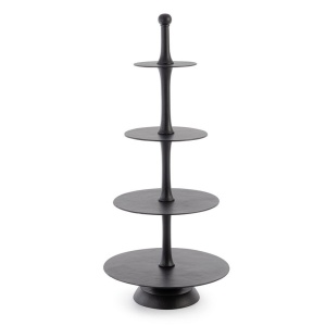 Platou decorativ cu 4 niveluri negru din metal 123 cm Mallet Bizzotto