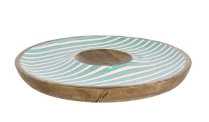 Platou pentru aperitiv multicolor din ceramica 39 cm Thara Stripes Bizzotto