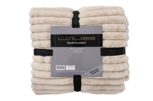 Pled bej din fibre sintetice 150x200 cm Plush Lalee