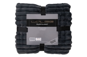 Pled gri grafit din fibre sintetice 150x200 cm Plush Lalee