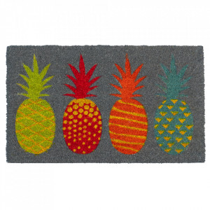 Pres dreptunghiular multicolor din fibre de cocos pentru intrare 45x75 cm Pineapple Lako