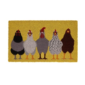 Pres intrare multicolor din fibre naturale 45x75 cm Chickens Esschert Design