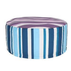 Puf gonflabil pentru exterior albastru/mov din textil 54 cm Striped Esschert Design