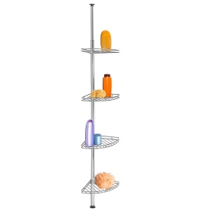 Raft pentru baie argintiu din metal Telescopic Wenko