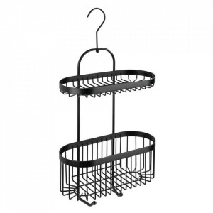 Raft pentru baie negru din metal 26 cm Classic Plus Wenko
