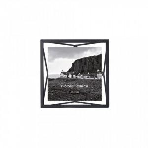 Rama foto neagra din metal si sticla 16x16 cm Nuri Black LifeStyle Home Collection