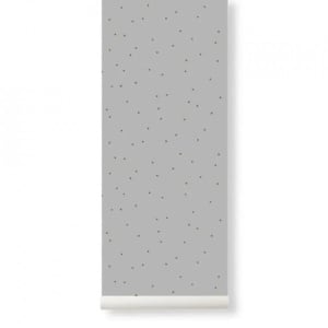 Rola tapet gri din hartie 53x1000 cm Dot Ferm Living