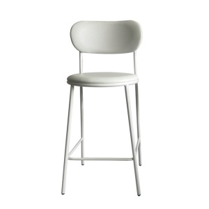 Scaun bar alb din piele Henley Van Roon Living