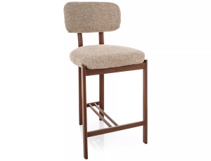 Scaun bar bej/maro din textil Misaki The Home Collection