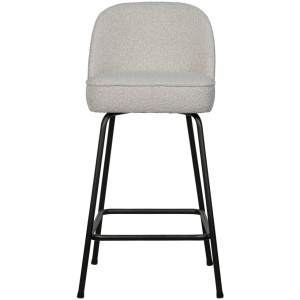 Scaun bar din textil crem Vogue Boucle Woood