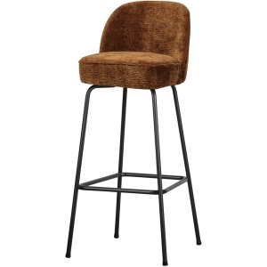 Scaun bar maro deschis din textil Vogue High Chenille Woood