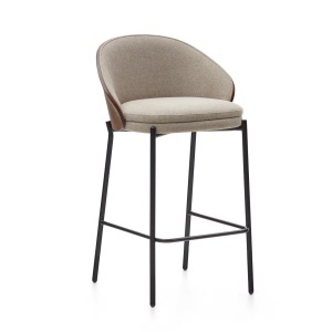 Scaun bar maro deschis/maro din textil Eamy Low Kave Home