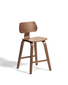 Scaun bar maro din lemn Gena Walnut Kave Home