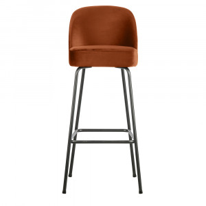 Scaun bar maro ruginiu din catifea Vogue Hight Woood