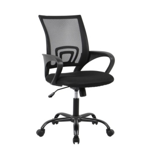 Scaun birou ajustabil rotativ negru din textil Jerez Bizzotto