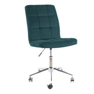 Scaun birou ajustabil verde din catifea Q-20 The Home Collection