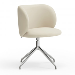 Scaun birou bej/argintiu din piele ecologica Mogi Teulat