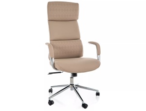 Scaun birou bej din piele ecologica Q-03 The Home Collection