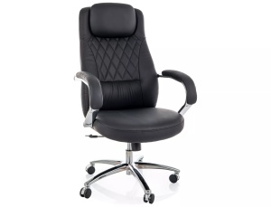 Scaun birou negru din piele ecologica Q-07 The Home Collection