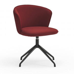 Scaun birou rosu /negru din textil si metal Add Teulat