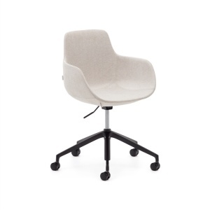 Scaun birou rotativ bej din textil Tissiana Kave Home