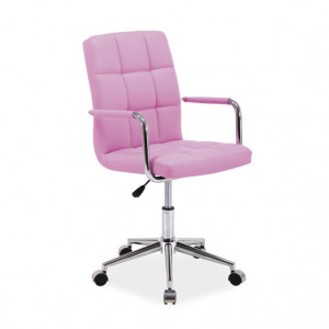Scaun birou roz ajustabil din piele ecologica Youth The Home Collection