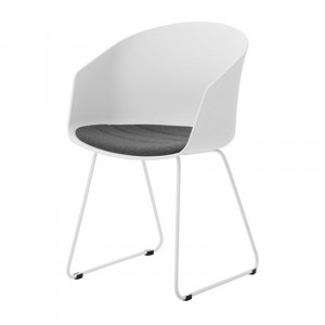 Scaun dining alb/gri din polipropilena si otel Moon Sery Actona Company