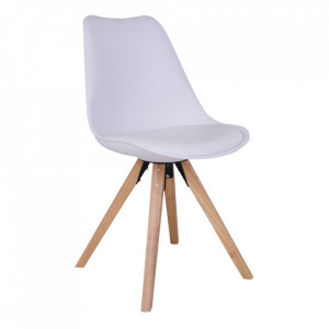 Scaun dining alb/maro din piele ecologica Bergen House Nordic