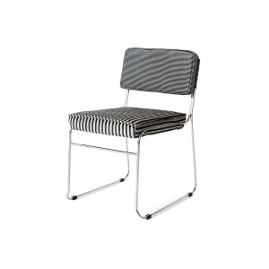 Scaun dining alb/negru din textil Endless HKliving