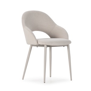 Scaun dining bej/crem din textil Lia Quiet Object