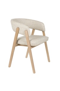 Scaun dining bej din textil Bright Arms Zuiver