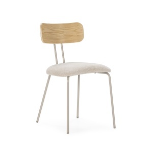 Scaun dining bej/gri din textil Olimpia The Home Collection