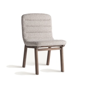 Scaun dining bej/maro din textil Jacquard Vical Home