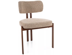 Scaun dining bej/maro din textil Misaki The Home Collection
