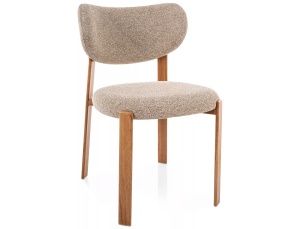 Scaun dining bej/maro din textil Rin The Home Collection