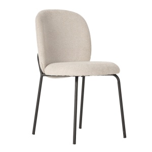 Scaun dining bej /negru din textil Daia Quiet Object