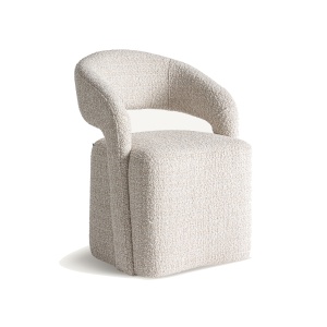 Scaun dining crem din textil Besne Vical Home