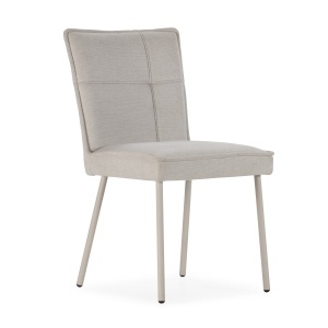 Scaun dining crem din textil Vesta The Home Collection