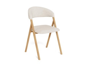 Scaun dining crem/maro din textil Jenna Quiet Object