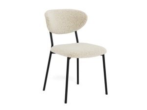 Scaun dining crem/negru din textil Diana Quiet Object