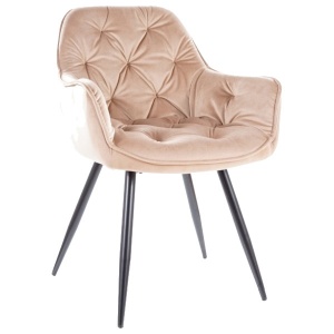 Scaun dining din catifea bej Cherry The Home Collection