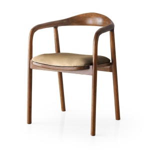 Scaun dining din catifea maro deschis Parv The Home Collection