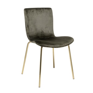 Scaun dining din catifea verde Anny Bloomingville