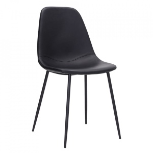 Scaun dining din piele ecologica neagra Found House Doctor