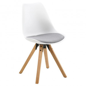 Scaun dining din textil alb Dima Quiet Object