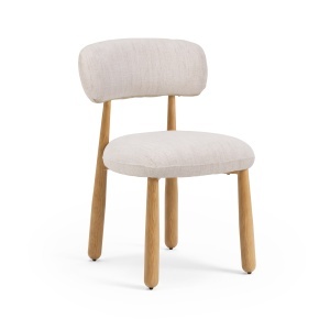 Scaun dining din textil alb Venix Quiet Object