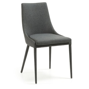 Scaun dining din textil gri Davi Kave Home