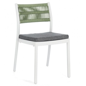 Scaun dining exterior alb/verde din plastic Alvin Bizzotto