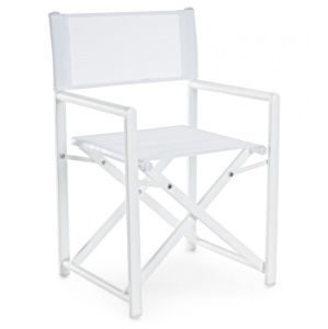Scaun dining exterior pliabil alb din metal Taylor Bizzotto
