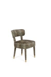Scaun dining galben/negru din textil Claws Out Bold Monkey